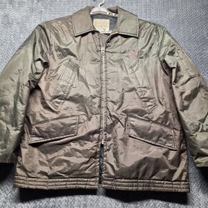 VTG Golden Fleece Industrial‎ Outerwear Jacket Men's 46 Green Quilted Lined USA